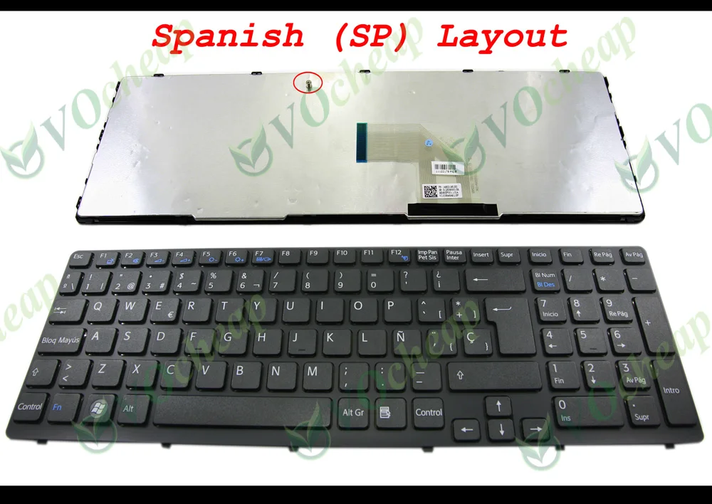 Новая клавиатура SP для ноутбука Sony Vaio SVE17 SVE 17 SVE1711 E &quotE17 черная с рамкой испанская