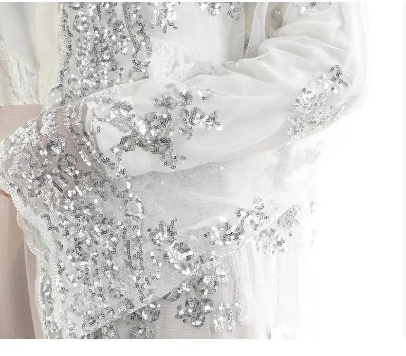 Модный роскошный женский кардиган abaya с блестками, мусульманское длинное платье, блестящее, Дубай, с вышивкой, кружевной кафтан, исламский халат, кимоно, новинка