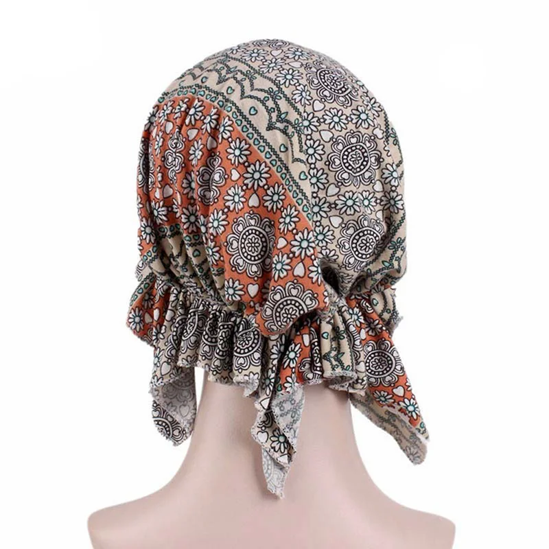 Дамский тюрбан в богемном стиле кепка Женская мусульманская Hijabs шапка шарф