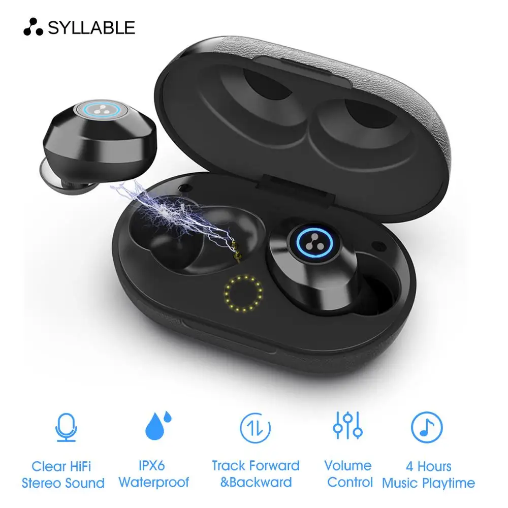 SYLLABLE S105 Беспроводная bluetooth гарнитура спортивные мини наушники V5.0 TWS беспроводная
