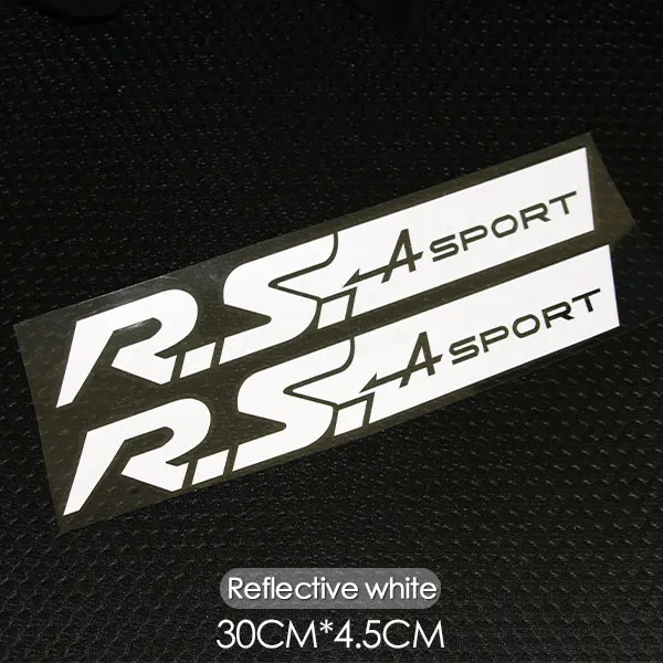 Reflective White Автомобильный Стайлинг двери Racing сбоку R.S Спортивная наклейка автомобиля Стикеры для Renault Sport Clio Twingo Megane R276 наградной Кубок Logan аксессуары - Название цвета: Reflective White