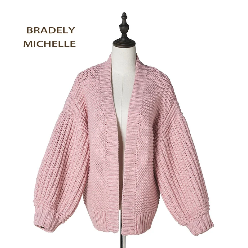 Autumn long sleeve hand knitted sweaters women casual loose comfortable winter outer upper ladies cardigans tops |