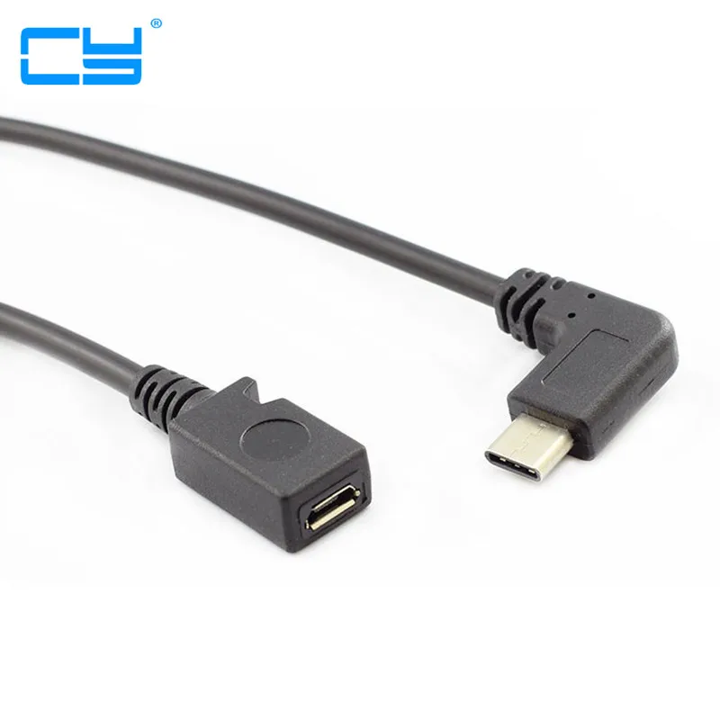 

Лидер продаж, двусторонний Кабель-адаптер с углом 90 градусов, 2 шт./лот, USB 3. 0 Type-C «папа»-Micro USB 3,1 «мама», кабель для передачи данных 25 см