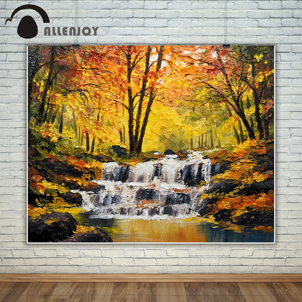 Allenjoy photography backdrop Oil painting style autumn leaves stream background photo studio new design camera fotografica | Электроника