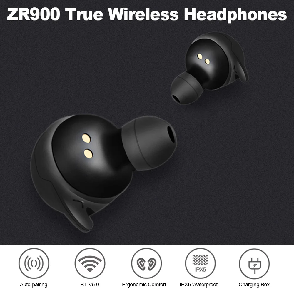 ZR900 наушники вкладыши TWS с Беспроводной Bluetooth IPX5 гарнитуры 5 0 гарнитура стерео