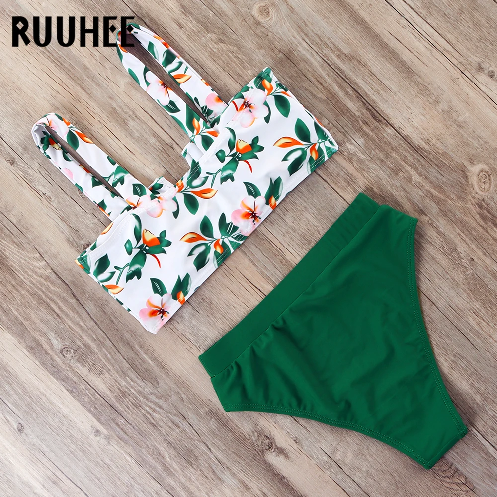 RUUHEE, бикини, купальник для женщин, купальник,, высокая талия, бикини, набор, пуш-ап, Леопардовый принт, купальник для женщин, пляжная одежда, бикини