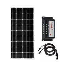 monocrystalline photovatics panel 12v 100w solar charge controller 12v24v 30a pv cable caravan car camp light rv off grid