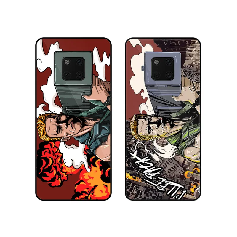 For Huawei Mate 20 Pro Case Schwarzenegger Printed Rocket Glass Cover pro Cartoon Fire Bag |