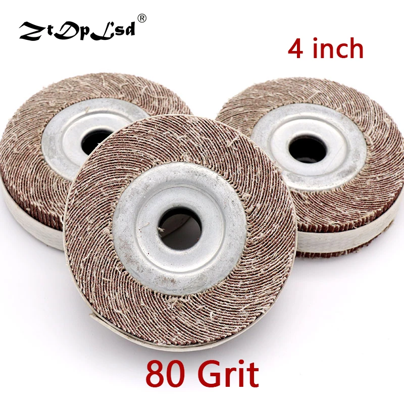 

1Pcs 4 Inch Grit 80 Sandpaper Sanding Flap Polishing Wheels 100x16mm Disc Wheel Cloth Metal Wood Buffing Power For Rotary Tool