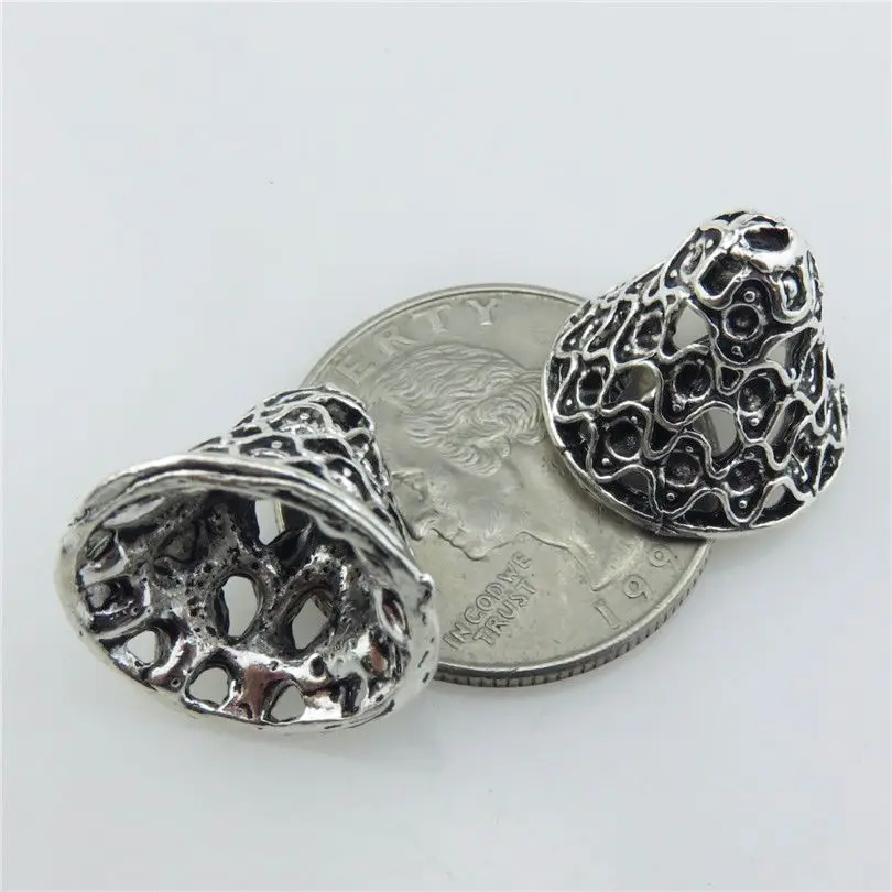 Y21206 12pcs/lot Vintage Silver Jewelry Craft Tassel Ends Cap Fit Drop Earring Making | Украшения и аксессуары