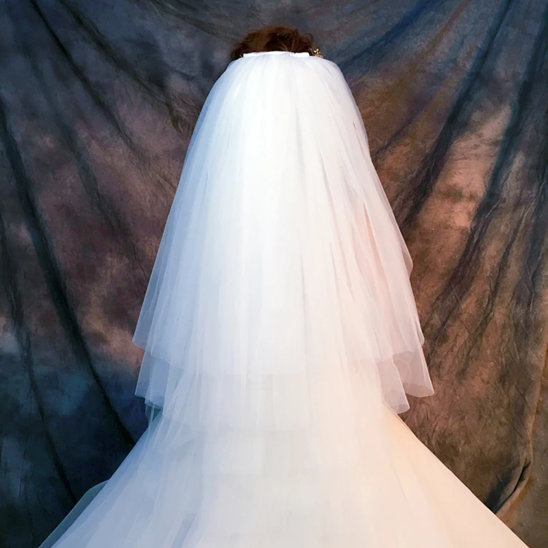 Hot Sale White Women Wedding Two Layers Cut Edge With Comb Bridal Veil Accessories Mantilla Velo De Novia | Свадьбы и торжества