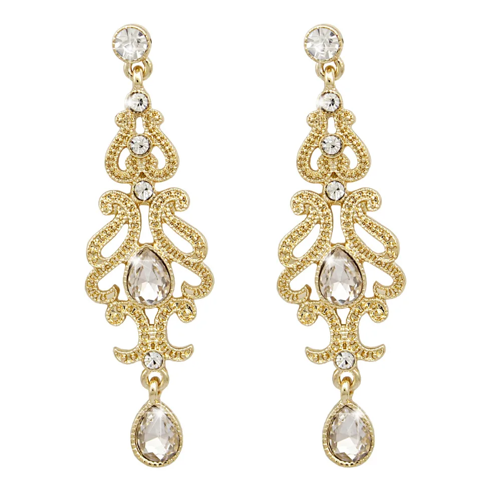 Арт деко 30s Flapper Австрия Кристалл Свадебные серьги подвески для женщин ювелирные