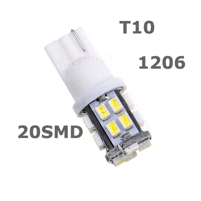 2x T10 W5W LED 194 168 1206 20SMD 20 Светодиодная лампа для номерного знака автомобиля световая
