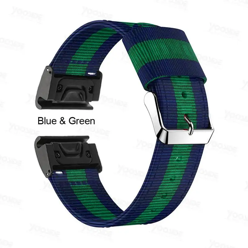 Blue Green Для Garmin Fenix 5X26 мм Быстрый крой тканый нейлоновый ремешок спортивный ремешок для Fenix 3/3 HR/D2/спуск Mk1 мировой Национальный флаг полоса - Цвет: Blue Green