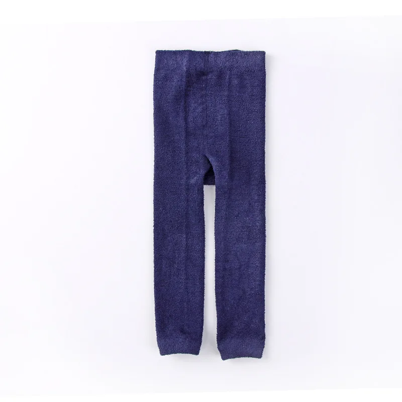 navyblue Зимние леггинсы для маленьких девочек плотные однотонные брюки-карандаши для маленьких девочек и мальчиков, Детские обтягивающие штаны детские теплые леггинсы От 0 до 5 лет - Цвет: navyblue