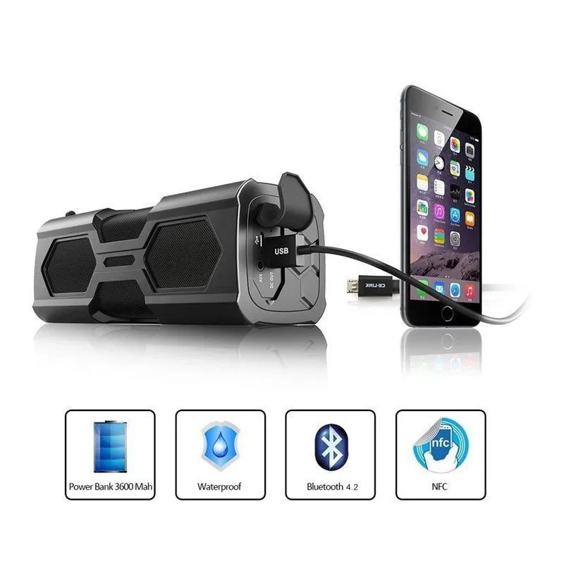 Портативный сабвуфер Bluetooth 4,2 беспроводной динамик жизнь водонепроницаемый USB power Bank бас NFC AUX Универсальный