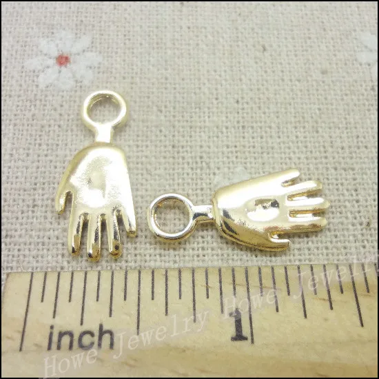 

Wholesale 45PCS KC Gold-color Charms Palm Pendant Fit Bracelets Necklace DIY Metal Jewelry Making