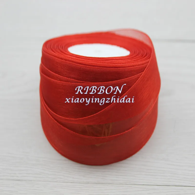 Free postage 2.5cm wide transparent gauze wedding decoration ribbon 45 meters roll | Дом и сад