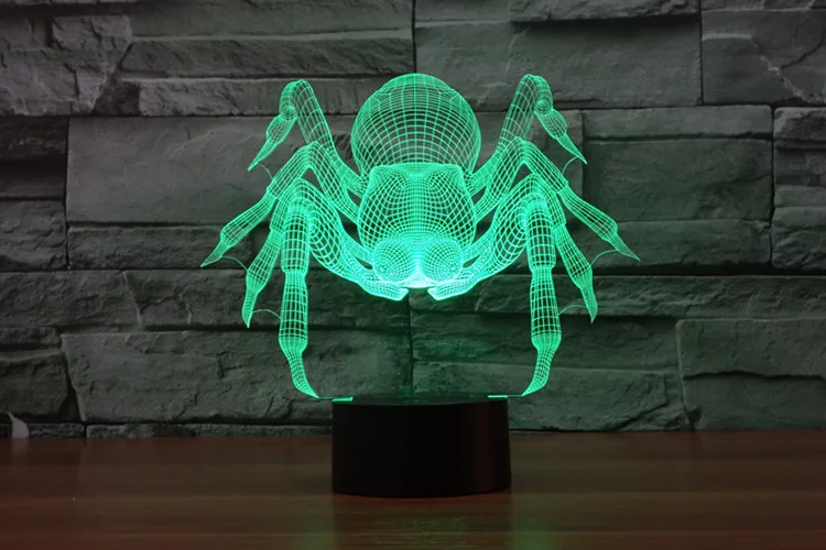 Мультфильм монстр паук 3D лампа Декор креативный ночник 7 цветов Chaning cool лампа Атмосфера свет как украшение дома