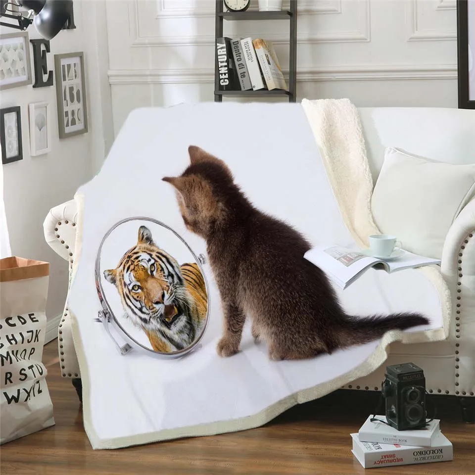 Милая собака кошка Фламинго коллекция шерпа одеяло 3D животное Мопс плюшевое