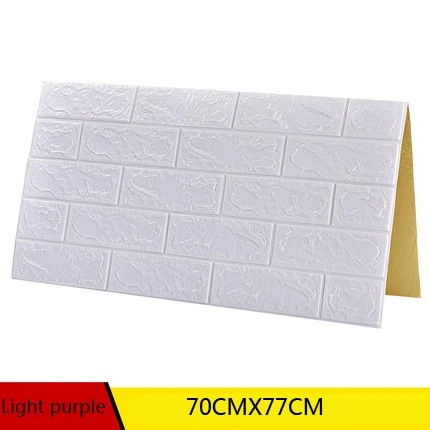 Light purple 3D настенные панели, наклейки для гостиной, 3D кирпичные обои для детской комнаты, спальни, домашний декор, 3D настенные покрытия, самоклеющиеся обои - Цвет: Light purple