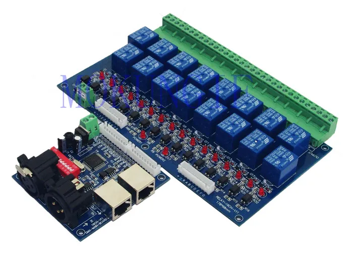 1Set 16CH Relay switch dmx 512 Controller relay output high voltage LEDs DMX-RELAY-16CH Max 10A dmx512 Signal | Освещение