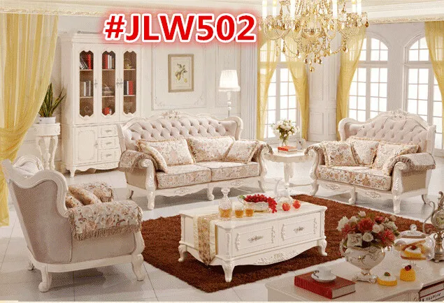 Антикварный стиль ткань диван дерево ручная резьба JLW502 | Мебель