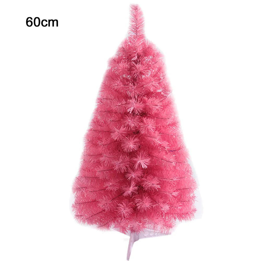 

2/3 Feet Artificial Holiday Pine Christmas Tree Pink Color Easy to Assemble with Stand 90/60cm For the Party Decor