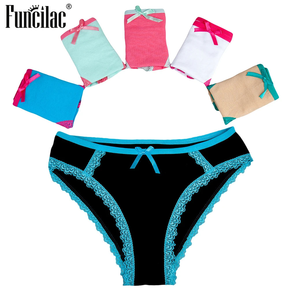 FUNCILAC Для женщин нижнее белье хлопок сексуальные трусики одноцветное Цвет