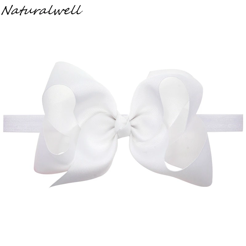 Naturalwell Baby Girls Big Bow Turbante Headbands Hair Accessories Kids Ribbon Headband Elastic Bands Bows HB145 | Детская одежда и