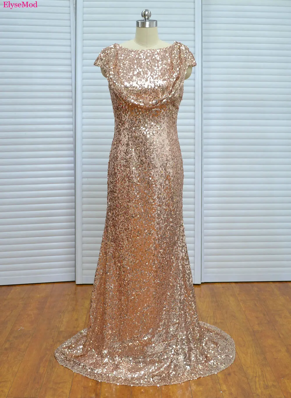 Новый Кепки рукав золото Совок Рубашка с короткими рукавами блесток Длинные