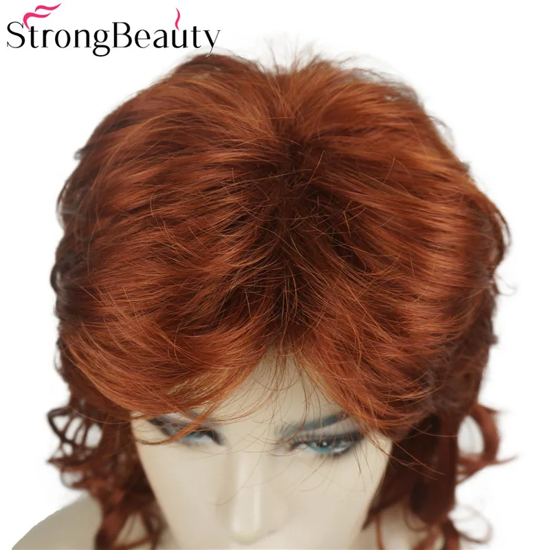 StrongBeauty длинные вьющиеся бордовые парики женские синтетические светлые волосы