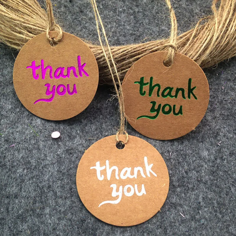 40 мм Диаметр круглые крафт бумажные бирки Свадебное приглашение + Веревка DIY