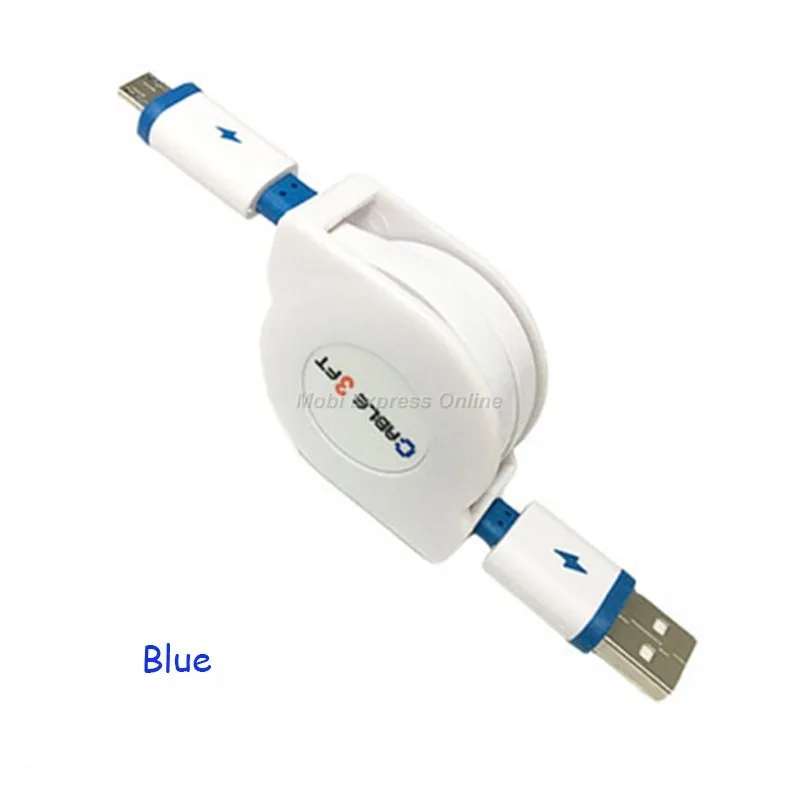 Micro Usb кабель Выдвижной кабель Usb настенное зарядное устройство адаптер для huawei mate 7 8 S P6 P7 P8 P10 Lite Max Honor 5x 5a 5c 6x Nova - Тип штекера: blue