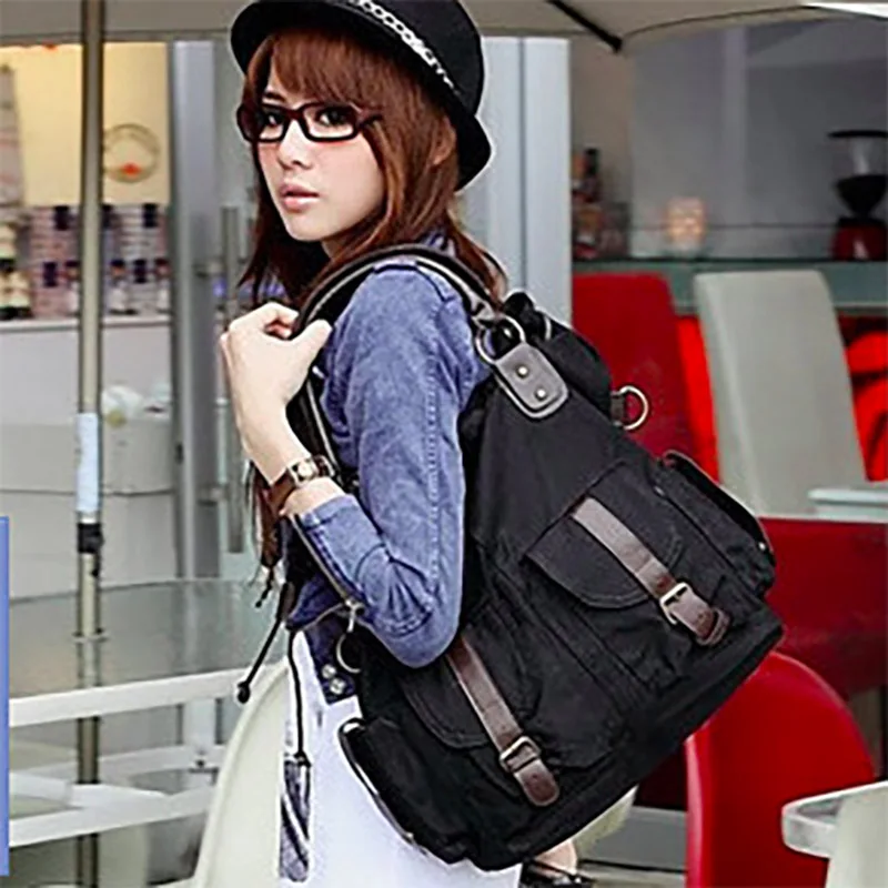 Черный Новое поступление распродажа Bolsas Feminina Повседневная сумка с большим карманом женская сумка через плечо холщовая кожаная вместительная сумка для женщин - Цвет: Черный