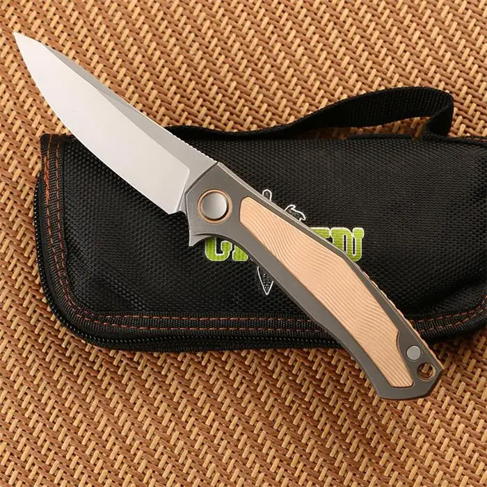 02 Green thorn poker Limited Edition D2 blade titanium alloy handle camping outdoor survival pocket knife practical knife EDC tool - Цвет: 02