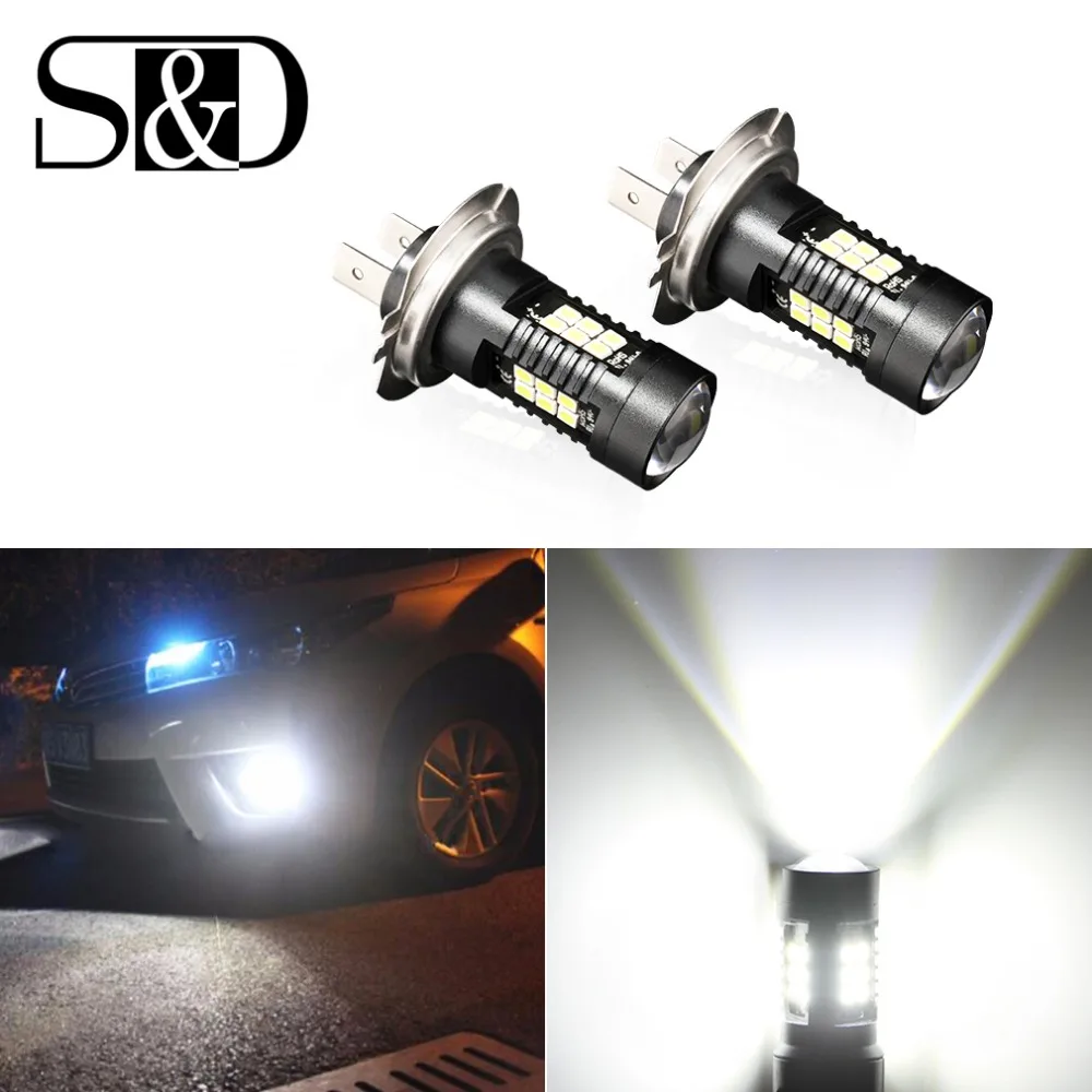 2 шт. супер яркие светодиодные лампы H7 21 3030SMD противотумансветильник фары s 12 в 6000K