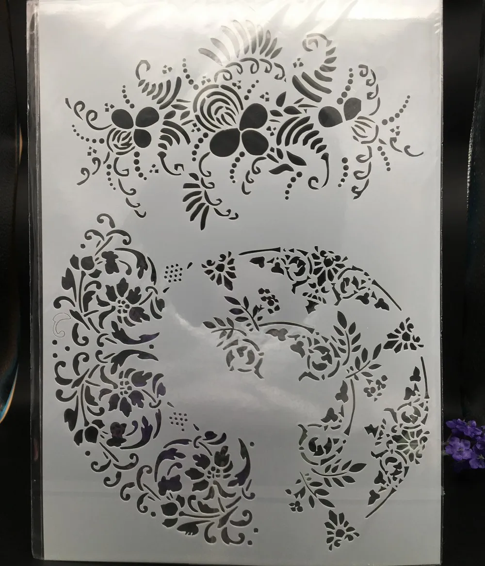 

29*21cm A4 Circle Leaves DIY Layering Stencils Wall Painting Scrapbook Coloring Embossing Album Decorative Card Template