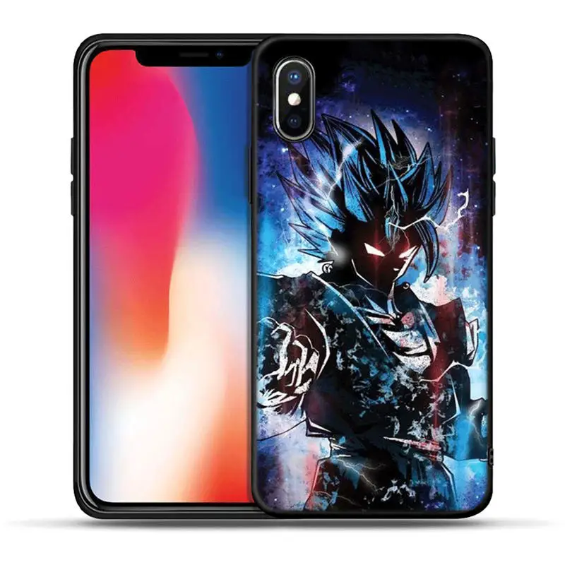 Черный силиконовый чехол для IPhone X XR XS Max 8 7 6 6 S Plus 5 5S SE Чехлы для телефона Dragon Ball Z из аниме Goku Super D Coque Fundas