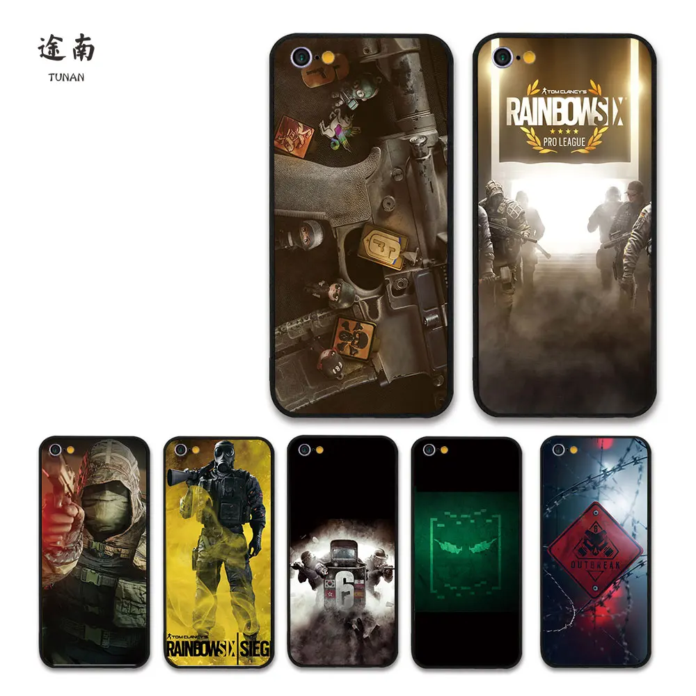 Cool rainbow six siege gema Coque Funda For Iphone 6 7 8 Plus Cute Movie Cover Case X Phone fashion Bumper Cases | Мобильные