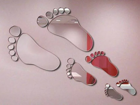 Зеркальные акриловые Трехмерные настенные наклейки с хрустальным шариком ног