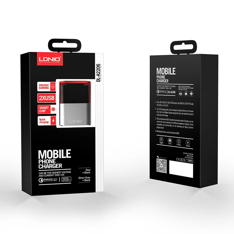 LDNIO США/ЕС быстрое двойное USB зарядное устройство для путешествий универсального