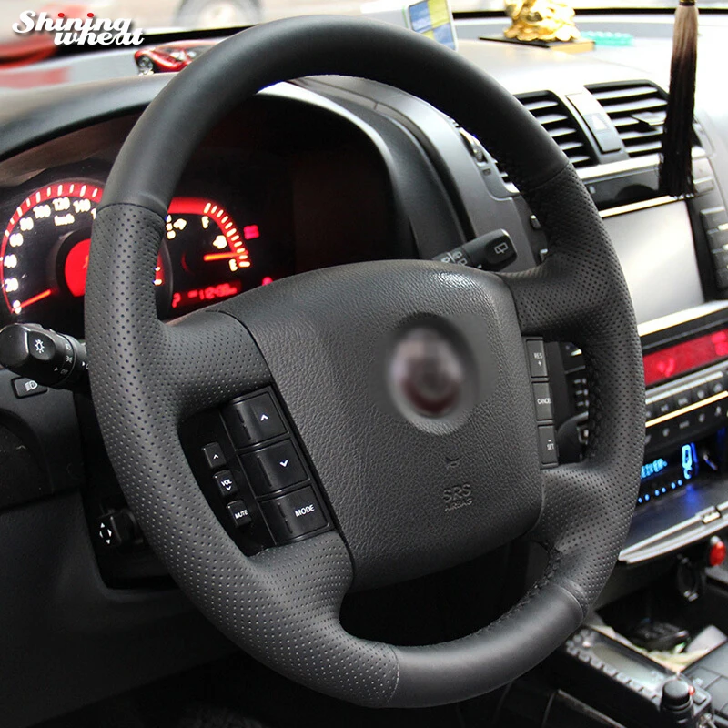 Фотофон BANNIS из черной натуральной кожи для Kia Borrego 2008 2015|Чехлы на руль| |