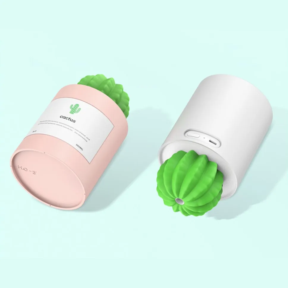 Мини кактус туман увлажнитель с USB питанием ультразвуковой для домашнего офиса