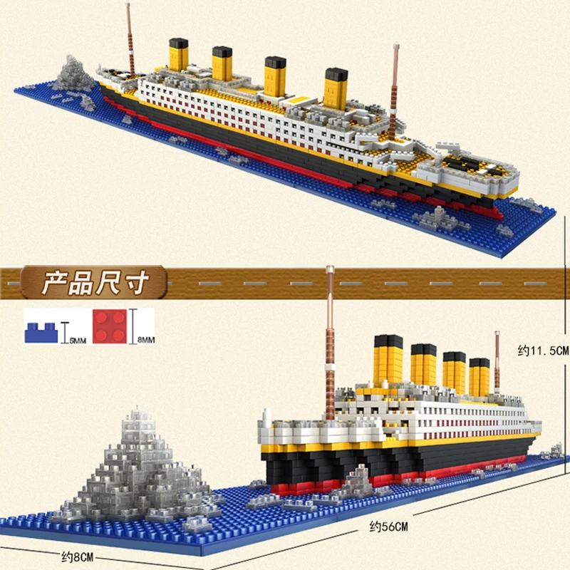 Корабль Титаник RMS мини нано блоки здание круиз лодка комплект кирпичные игрушки