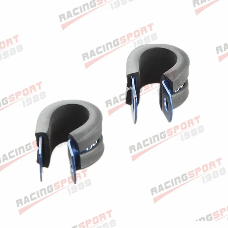 2PCS Aluminum Rubber Cushioned Clamp ID 12.7mm AN 6 Racing Vacuum Black/ red/blue | Автомобили и мотоциклы