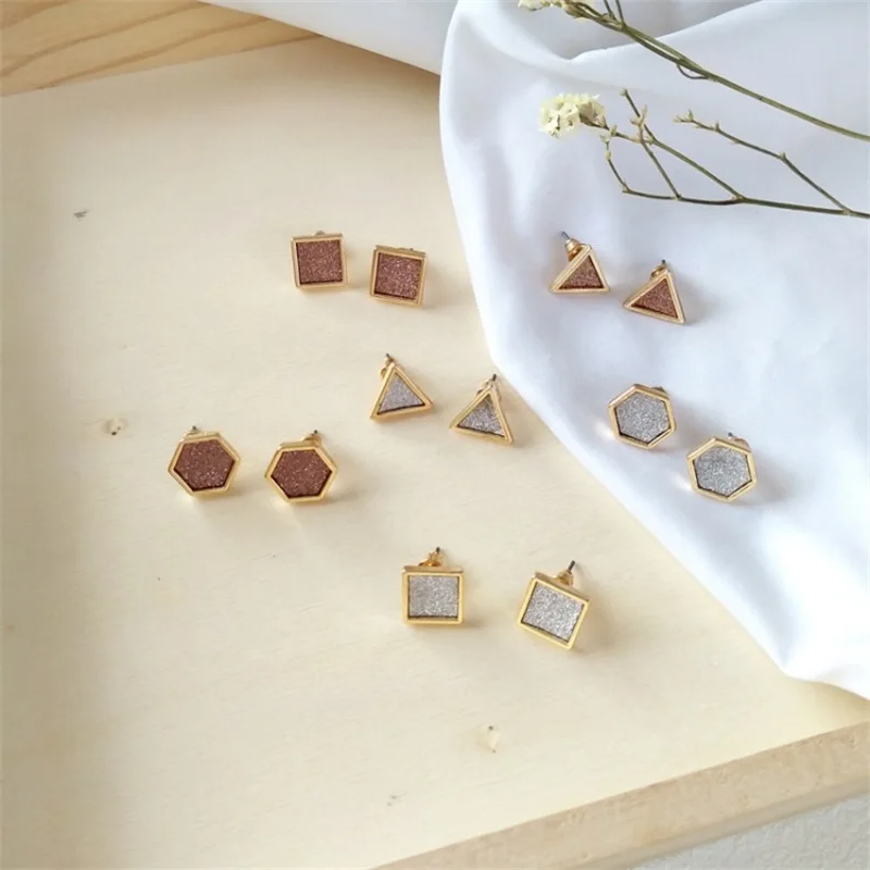 2018 японский и корейский простой темперамент женщины Геометрические Блестки