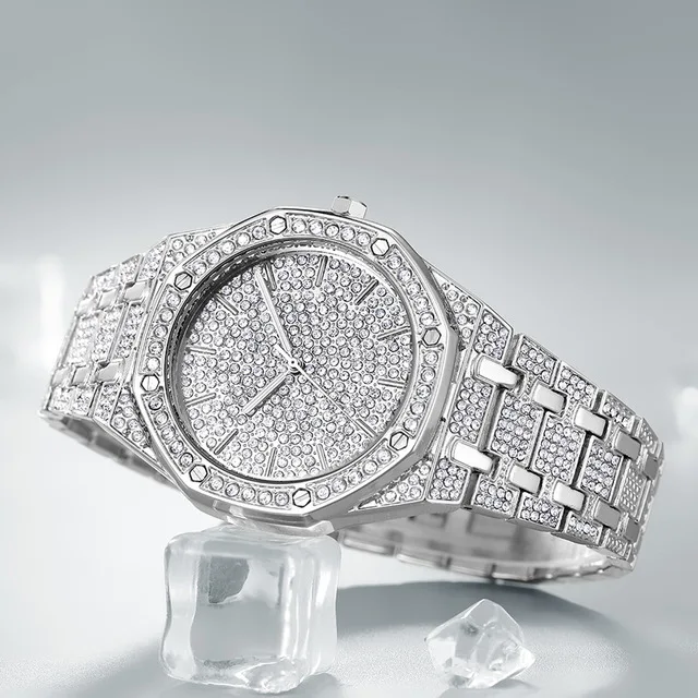Shunshimei фирменный дизайн кварцевые часы с бриллиантами для мужчин Iced Out водонепроницаемые наручные часы