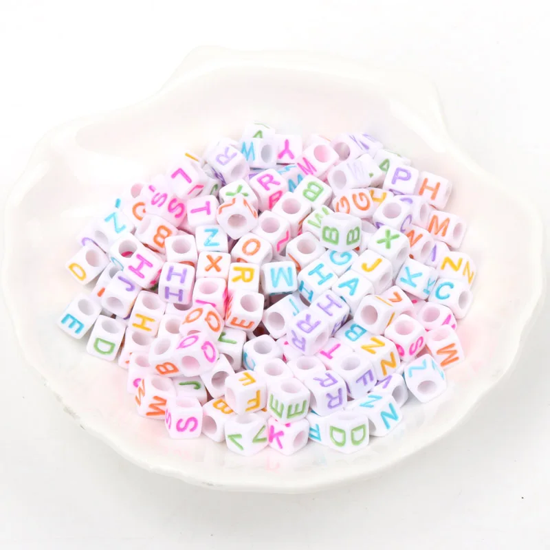 Кубики 100 шт. случайные смешанные белые и черные квадратные буквы алфавит