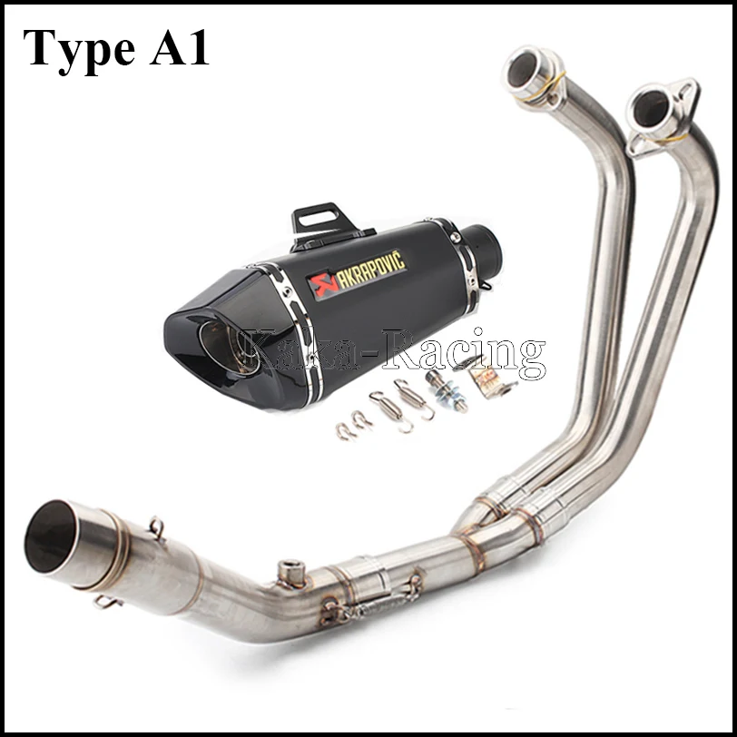 Type A1 MT-03 MT03 мотоцикл Akrapovic глушитель выхлопной трубы полная система скольжения Передняя средняя труба для Yamaha R3 YZF R25 - Цвет: Type A1